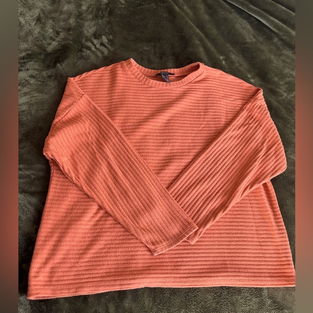 F21 orange sweater shirt